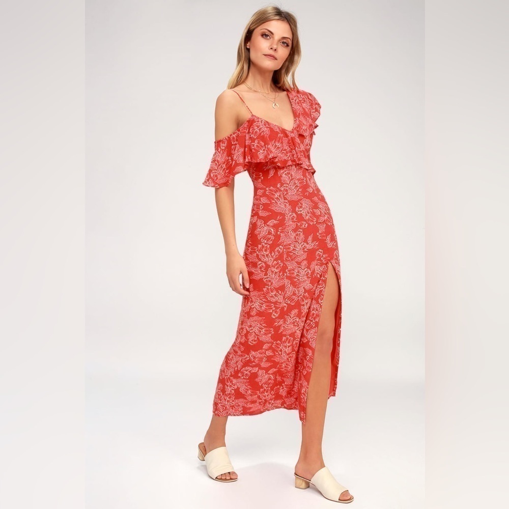 Amuse Society Midnight Floral Asymmetrical Dress